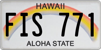 HI license plate FIS771