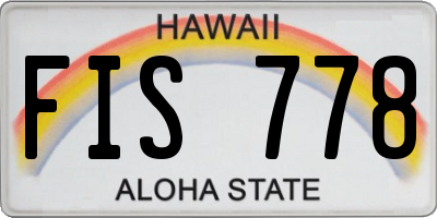 HI license plate FIS778