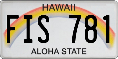 HI license plate FIS781