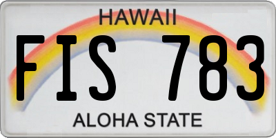 HI license plate FIS783