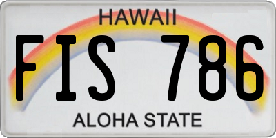 HI license plate FIS786