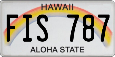 HI license plate FIS787