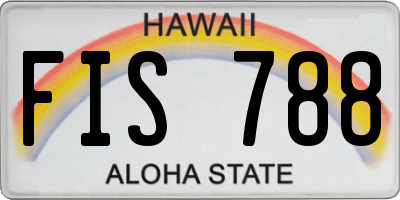 HI license plate FIS788