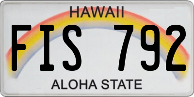 HI license plate FIS792