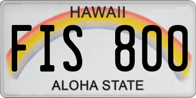 HI license plate FIS800