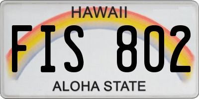 HI license plate FIS802