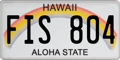 HI license plate FIS804