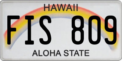 HI license plate FIS809