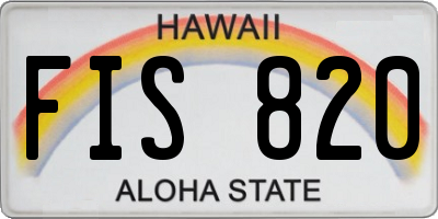 HI license plate FIS820