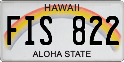 HI license plate FIS822