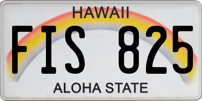 HI license plate FIS825