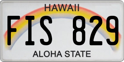 HI license plate FIS829