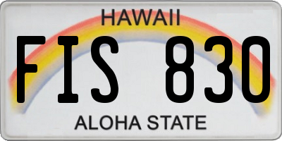 HI license plate FIS830
