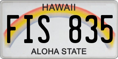 HI license plate FIS835