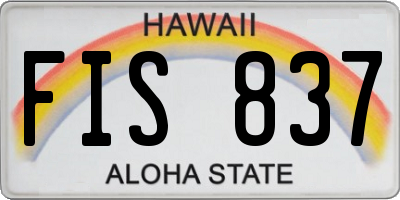 HI license plate FIS837
