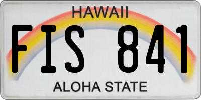 HI license plate FIS841