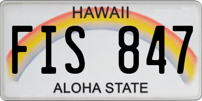 HI license plate FIS847