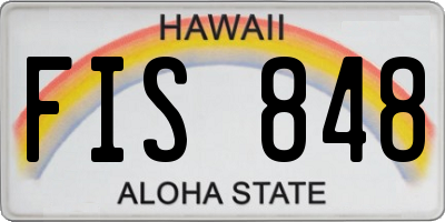 HI license plate FIS848