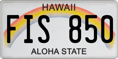 HI license plate FIS850