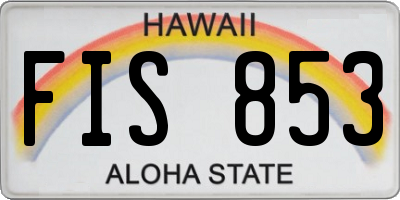 HI license plate FIS853