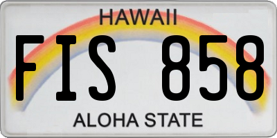 HI license plate FIS858