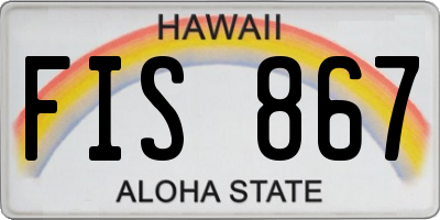 HI license plate FIS867