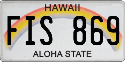HI license plate FIS869