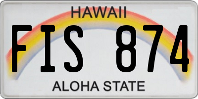 HI license plate FIS874