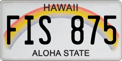 HI license plate FIS875