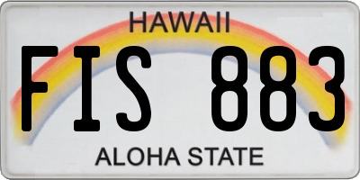 HI license plate FIS883