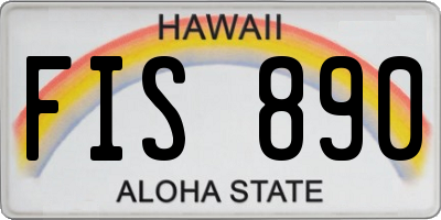 HI license plate FIS890