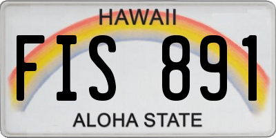 HI license plate FIS891