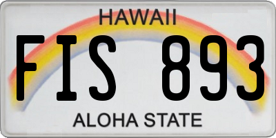 HI license plate FIS893