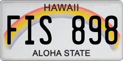 HI license plate FIS898