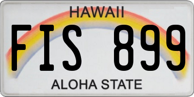 HI license plate FIS899