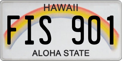 HI license plate FIS901