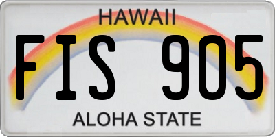 HI license plate FIS905