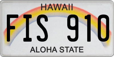 HI license plate FIS910