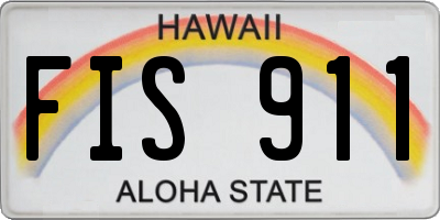 HI license plate FIS911