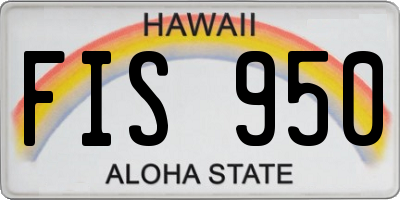 HI license plate FIS950