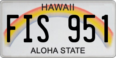 HI license plate FIS951