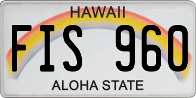 HI license plate FIS960