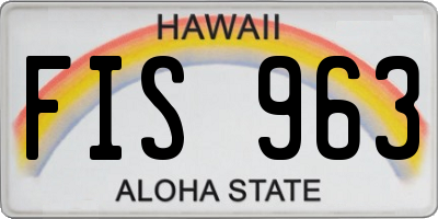 HI license plate FIS963