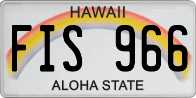 HI license plate FIS966