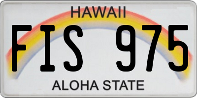 HI license plate FIS975