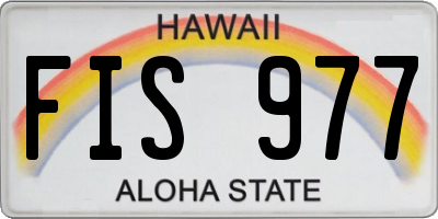 HI license plate FIS977