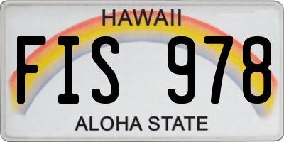 HI license plate FIS978