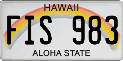 HI license plate FIS983
