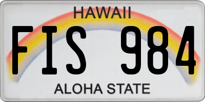 HI license plate FIS984