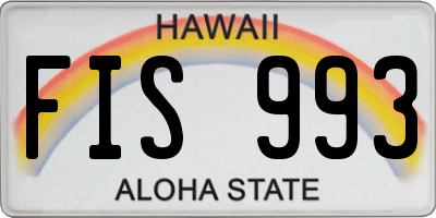HI license plate FIS993